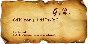Gózony Máté névjegykártya